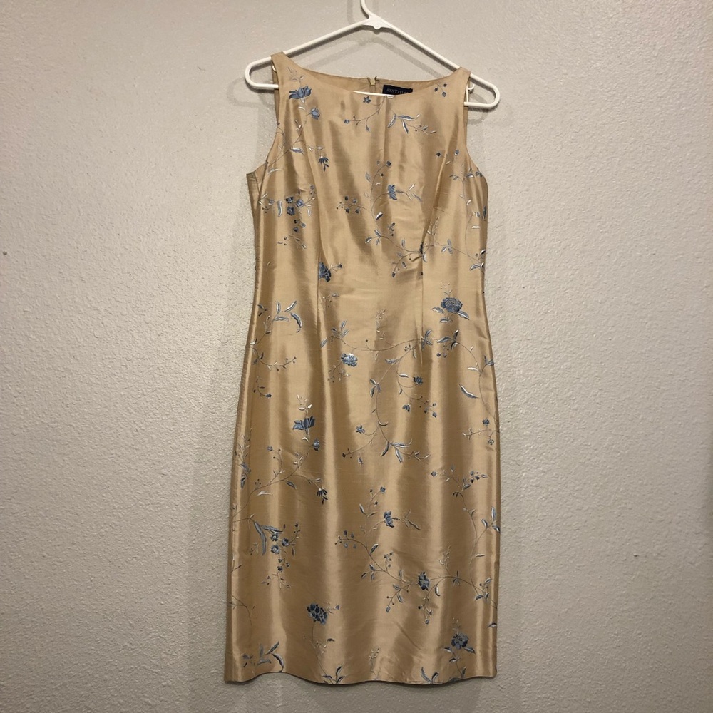 Gold 100% silk dress